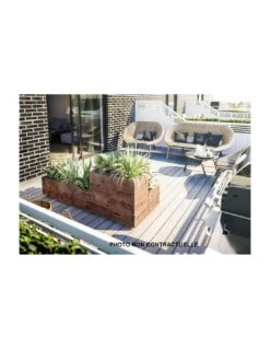 Bac Lili En Bois Traité Autoclave Marron L.34 X L.34 Cm -Fournitures De Jardin bac lili en bois traite autoclave marron 1