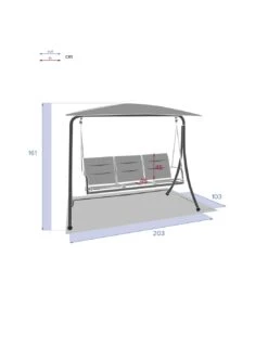 Balancelle De Jardin LAKO 3 Places - Polyester Et Acier -Fournitures De Jardin balancelle de jardin lako 3 places polyester et acier 5