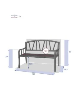 Banc De Jardin Alvernia 3 Places - Acier époxy Noir -Fournitures De Jardin banc de jardin alvernia 3 places acier epoxy noir 3