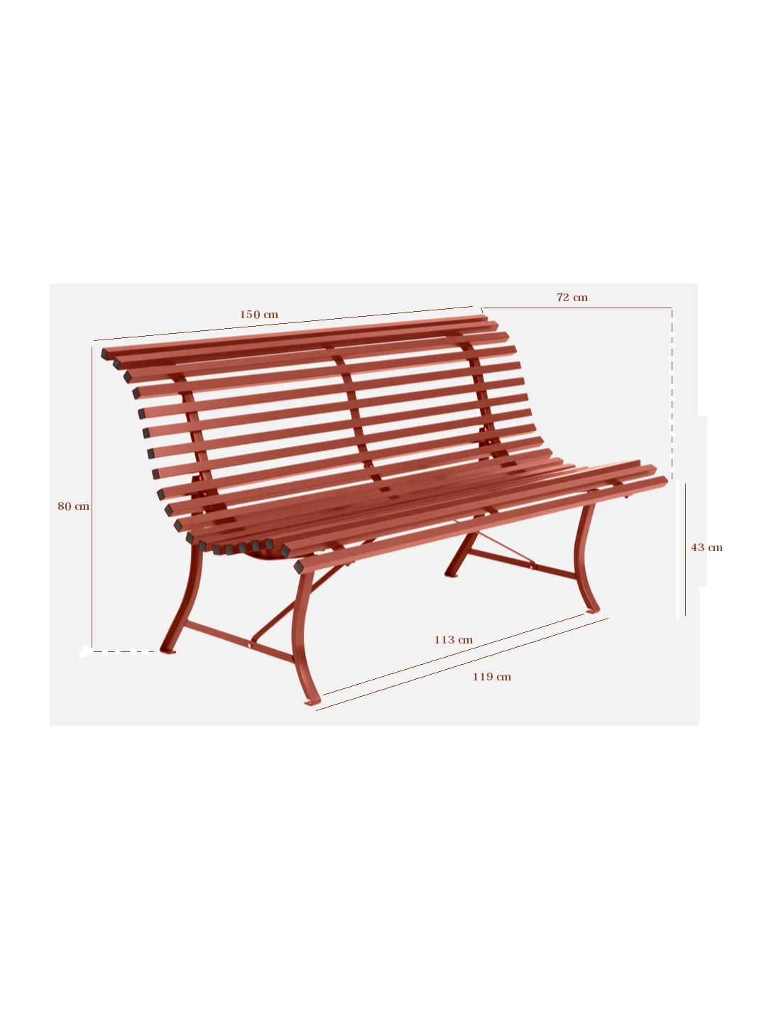 Banc De Jardin Louisiane L.150 Cm - Métal - Menthe Glaciale 2 Banc De Jardin Louisiane L.150 Cm - Métal - Menthe Glaciale – Image 2