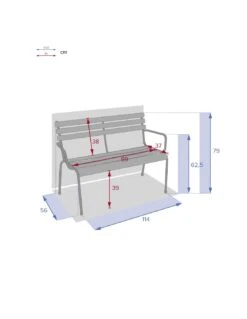 Banc De Jardin Métal Greensboro - Acier époxy - Moutarde -Fournitures De Jardin banc de jardin metal greensboro acier epoxy moutarde 2