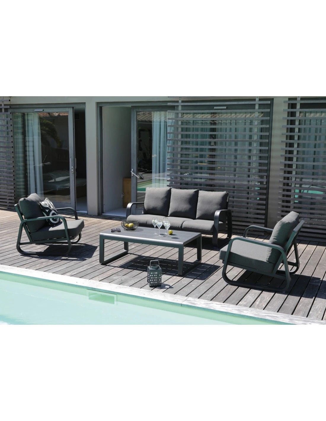 Canapé Antonino 3 Places + Table - Graphite 2 Canapé Antonino 3 Places + Table - Graphite – Image 2