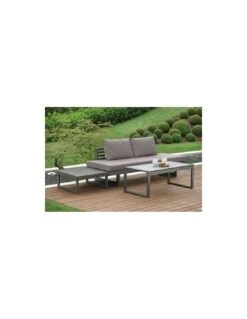 Canapé Bain De Soleil Lounge New Holly - Anthracite Et Gris Satiné -Fournitures De Jardin canape bain de soleil lounge new holly 6