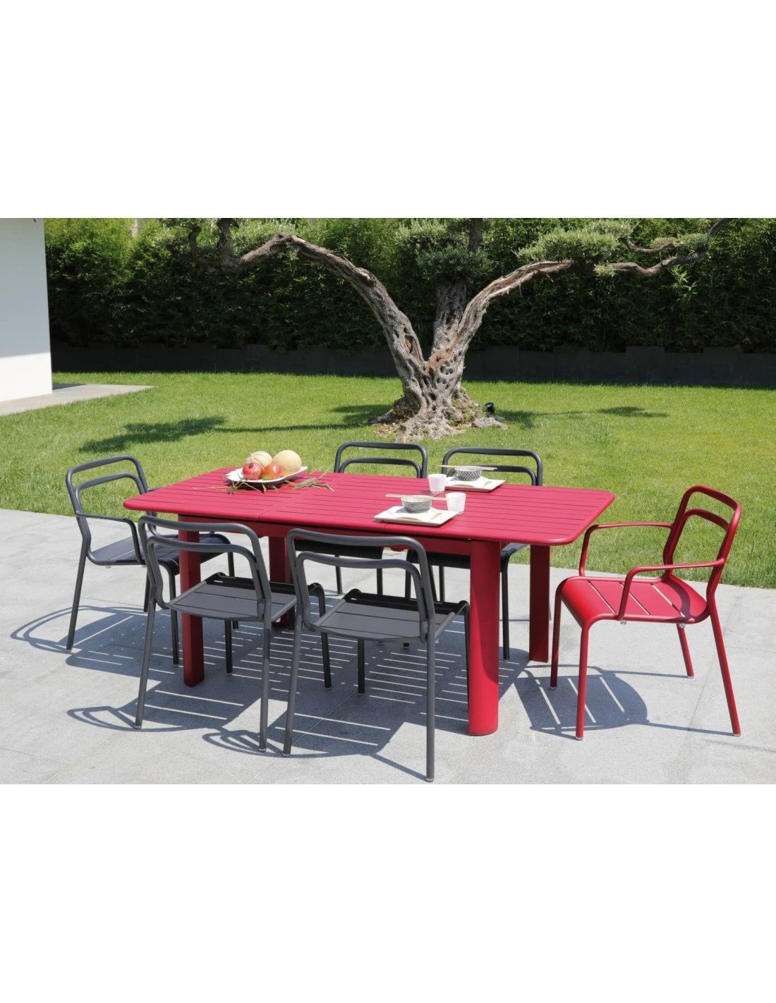 Chaise De Jardin EOS Empilable En Aluminium - Rouge 2 Chaise De Jardin EOS Empilable En Aluminium - Rouge – Image 2