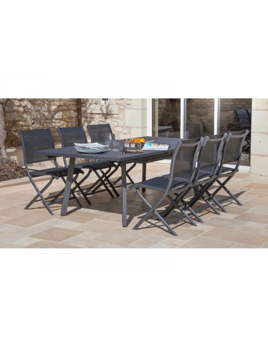 Chaise Pliante Élégance - Aluminium Grey - Grey / BB 2 Chaise Pliante Élégance - Aluminium Grey - Grey / BB – Image 2