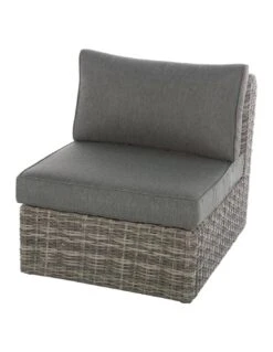 Chauffeuse De Salon Mooréa - Aluminium Et Résine Tressée - Terre D'ombre