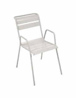 Fauteuil De Jardin Bridge Monceau Empilable Métal - Gris Argile