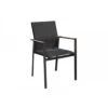 Fauteuil De Jardin Delia Empilable - Alu/Tpep/Acc - Graphite/noir