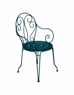 Fauteuil De Jardin Montmartre Empilable En Métal - Bleu Acapulco