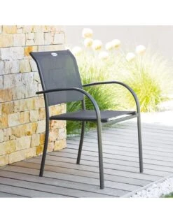 Fauteuil De Jardin Piazza Empilable - Aluminium Graphite - Graphite / Anthracite -Fournitures De Jardin fauteuil de jardin piazza empilable aluminium graphite graphite anthracite 2