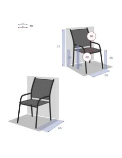 Fauteuil De Jardin Piazza Empilable - Aluminium Graphite - Graphite / Émeraude -Fournitures De Jardin fauteuil de jardin piazza empilable aluminium graphite graphite emeraude 2