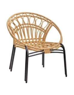 Fauteuil Empilable Lambada - Acier époxy Et Résine Sésame -Fournitures De Jardin fauteuil empilable lambada acier epoxy et resine sesame 3