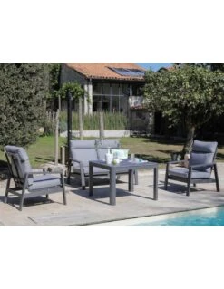 Fauteuil Le Marseille En Aluminium Grey -Fournitures De Jardin fauteuil le marseille en aluminium grey 1 4