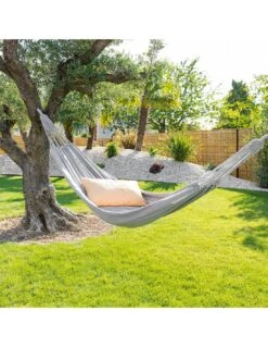 Hamac Yaqui Uni - L.200 X P.150 Cm - Framboise -Fournitures De Jardin hamac yaqui uni l200 x p150 cm coloris au choix 22