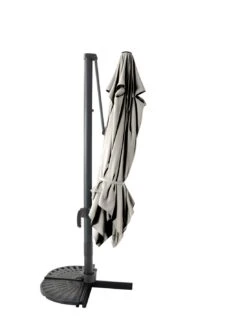 Parasol Déporté 3 X 3 M - Aluminium, Toile Polyester - Gris Clair -Fournitures De Jardin parasol deporte 3 x 3 m aluminium toile polyester au choix 4