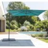 Parasol Déporté Carré Manoa 2.5x2.5 M - Acier Et Polyester - Bleu Canard