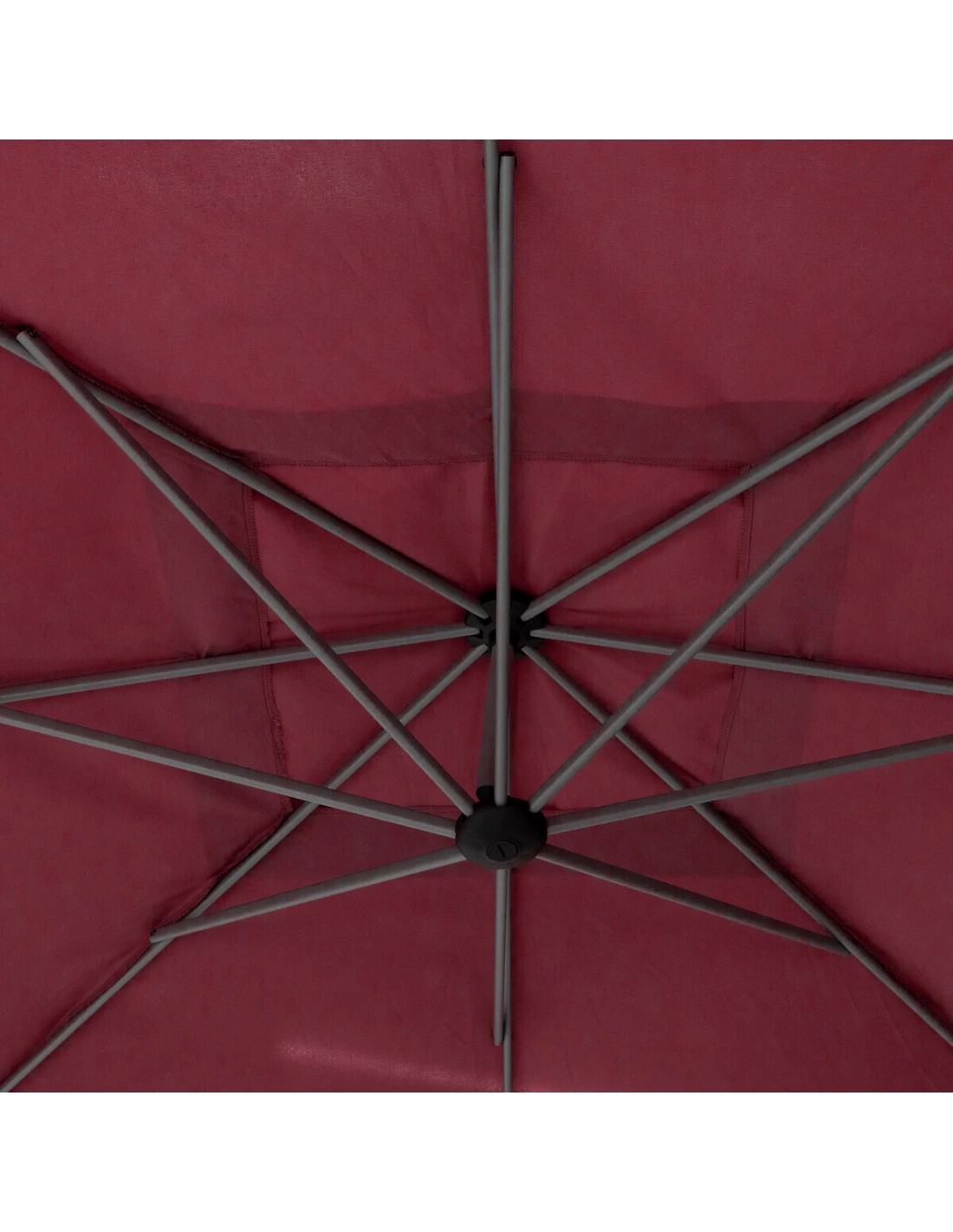 Parasol Déporté Carré Manoa 2.5x2.5 M - Acier Et Polyester - Bordeaux 3 Parasol Déporté Carré Manoa 2.5x2.5 M - Acier Et Polyester - Bordeaux – Image 3