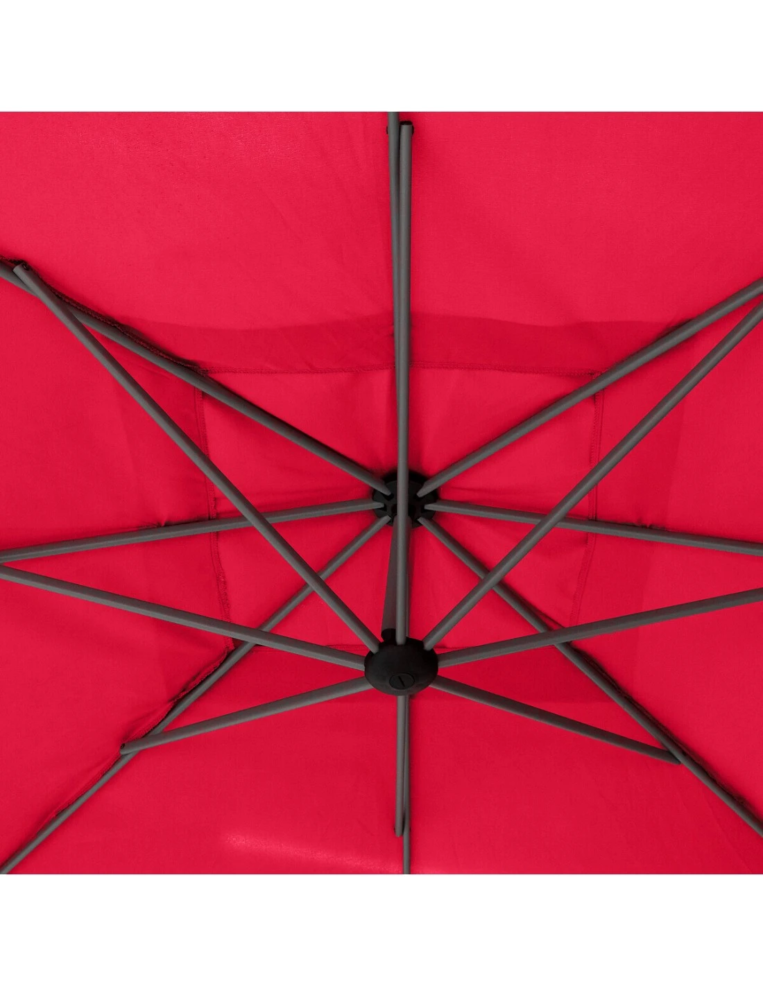 Parasol Déporté Carré Manoa 2.5x2.5 M - Acier Et Polyester - Bordeaux 6 Parasol Déporté Carré Manoa 2.5x2.5 M - Acier Et Polyester - Bordeaux – Image 6