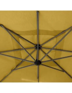 Parasol Déporté Carré Manoa 2.5x2.5 M - Acier Et Polyester - Moutarde -Fournitures De Jardin parasol deporte carre manoa 25x25 m acier et polyester moutarde 2