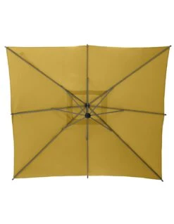 Parasol Déporté Carré Manoa 2.5x2.5 M - Acier Et Polyester - Moutarde -Fournitures De Jardin parasol deporte carre manoa 25x25 m acier et polyester moutarde 3