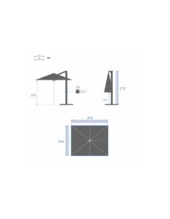 Parasol Déporté Éléa 3 X 4 M - Ardoise -Fournitures De Jardin parasol deporte elea 3 x 4 m ardoise 6