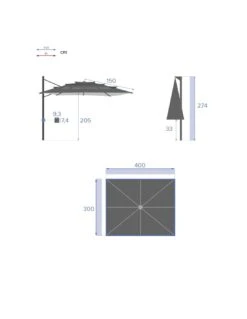 Parasol Déporté Eléa 3 X 4 M Multi-toiles Ardoise 15 Parasol Déporté Eléa 3 X 4 M Multi-toiles Ardoise -Fournitures De Jardin parasol deporte elea 3 x 4 m multi toiles ardoise 6