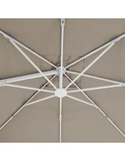 Parasol Déporté Eléa 4,2 X 3 M Hexagonal - Aluminium Et Toile Oléfine - Noisette -Fournitures De Jardin parasol deporte elea 42 x 3 m hexagonal aluminium et toile olefine noisette 2