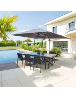 Parasol Déporté Équador 3x4 M - Ardoise