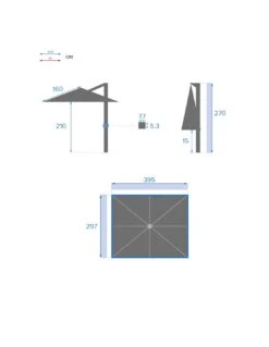 Parasol Déporté Équador 3x4 M - Ardoise -Fournitures De Jardin parasol deporte equador 3x4 m ardoise 7