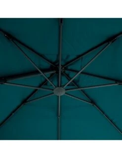 Parasol Déporté Hexagonal Éléa 3 X 4,2 M - Toile Polyester - Bleu Canard -Fournitures De Jardin parasol deporte hexagonal elea 3 x 42 m toile polyester bleu canard 2