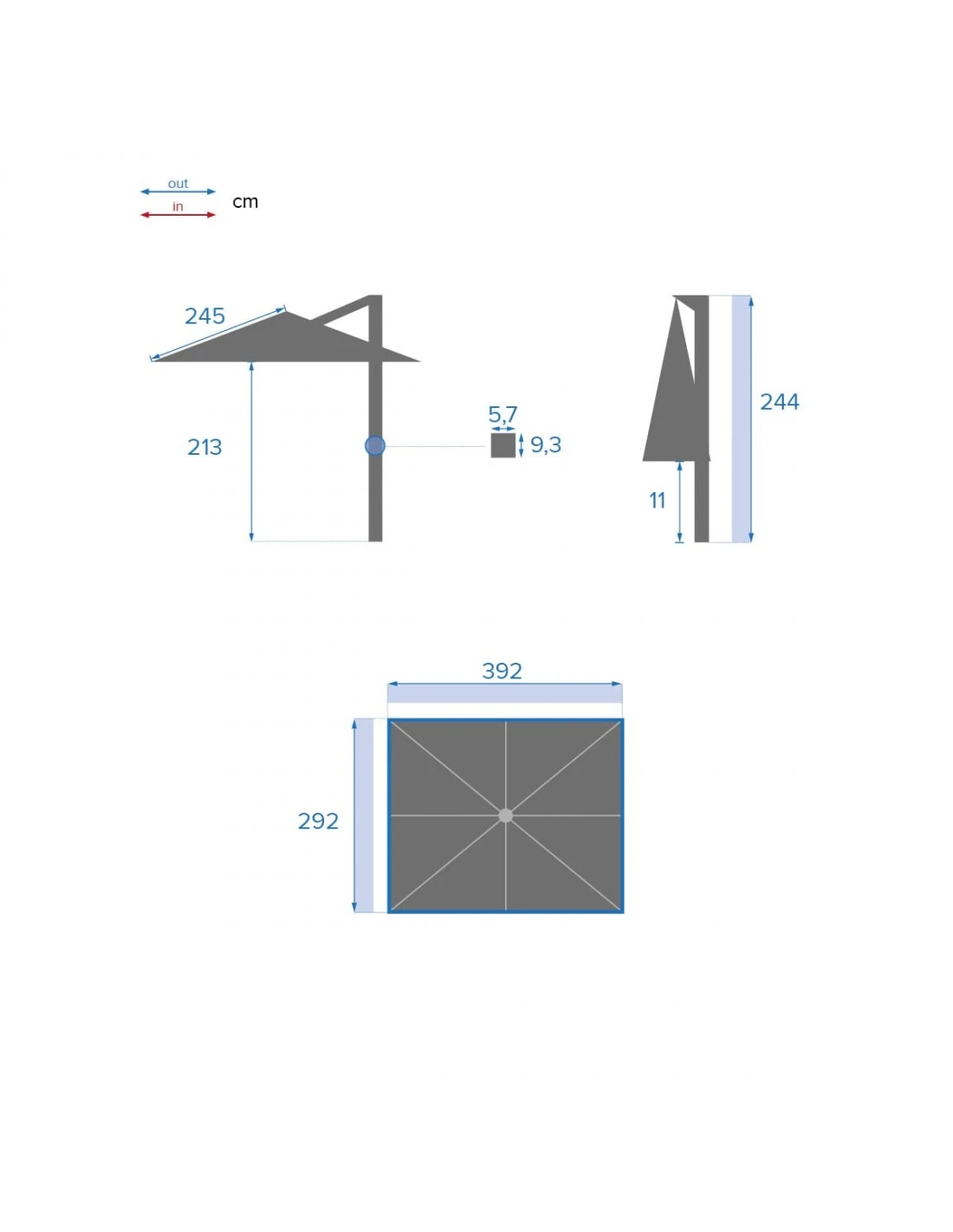 Parasol Déporté Soly 3 X 4 M Noisette - Mât Et Baleines Imprimés Effet Bois 7 Parasol Déporté Soly 3 X 4 M Noisette - Mât Et Baleines Imprimés Effet Bois – Image 7