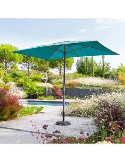 Parasol Droit Loompa Rectangulaire 2 X 3 M à Manivelle - Taupe -Fournitures De Jardin parasol droit loompa rectangulaire 2 x 3 m a manivelle 13