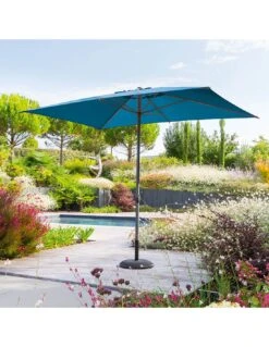 Parasol Droit Loompa Rectangulaire 2 X 3 M à Manivelle - Taupe -Fournitures De Jardin parasol droit loompa rectangulaire 2 x 3 m a manivelle 19