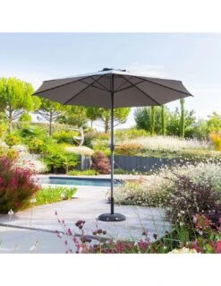 Parasol Droit Loompa Rond Ø3m à Manivelle