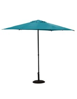 Parasol Droit Rond Soya Ø2.7m - Acier Et Polyester - Bleu Canard -Fournitures De Jardin parasol droit rond soya o27m acier et polyester bleu canard 2