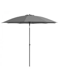 Parasol Rond 270/ 10 Baleines Fibre De Verre Coloris Au Choix - Gris