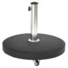Pied De Parasol Noir Béton Rond 25 Kg - Mât Inox