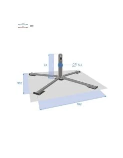 Pied De Parasol Pliant - L.102 X P.102 X H.30 Cm -Fournitures De Jardin pied de parasol pliant l102 x p102 x h30 cm 4