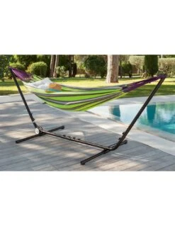 Pied Pour Hamac Réglable - L.311/395 X P.99 X H.112/145 Cm -Fournitures De Jardin pied pour hamac reglable l311395 x p99 x h112145 cm 2