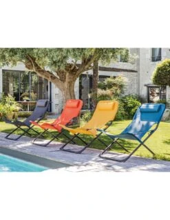 Relax De Jardin Pliant Easy - Graphite / Bleu -Fournitures De Jardin relax de jardin pliant easy toile au choix 13