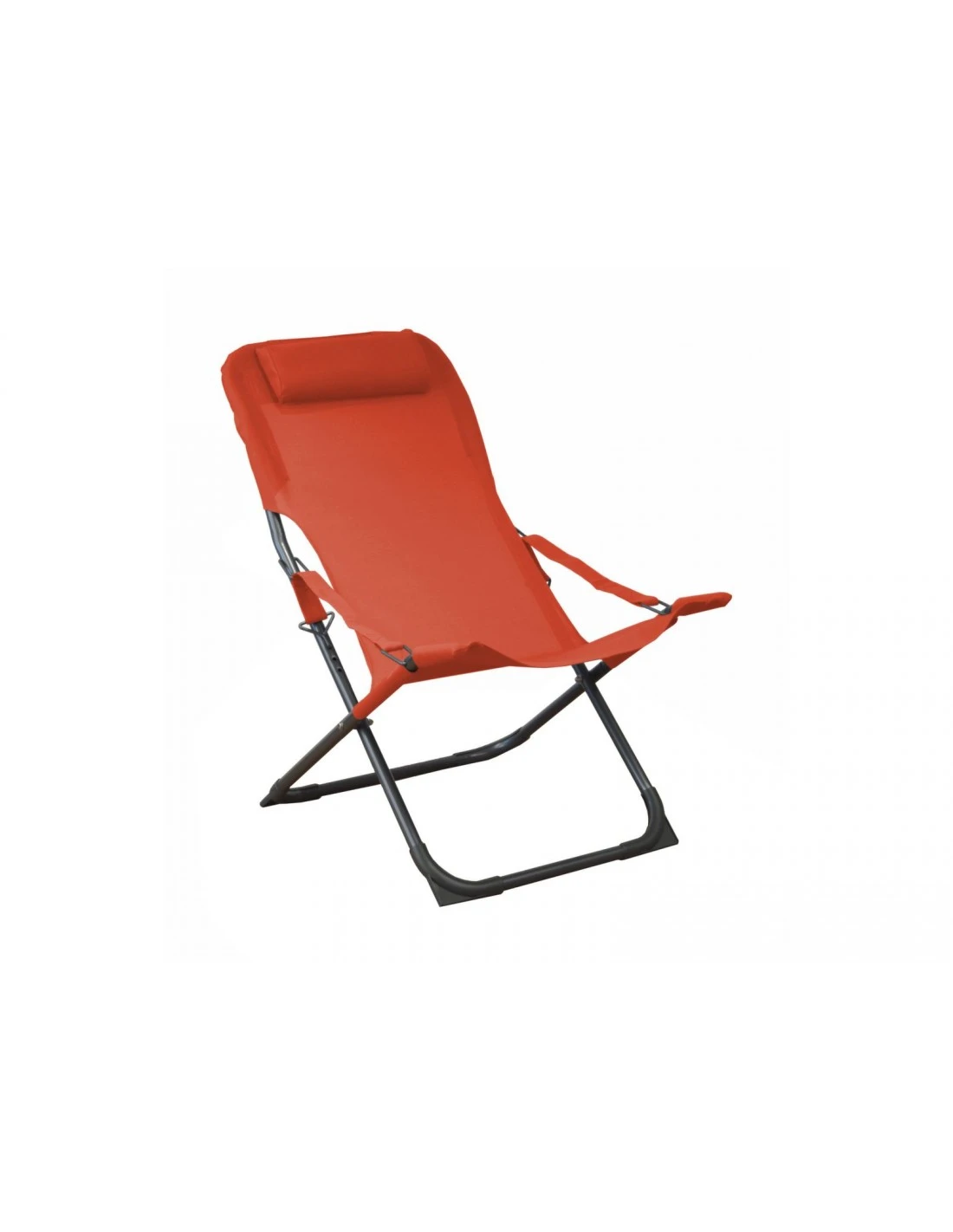 Relax De Jardin Pliant Easy - Toile Au Choix - Graphite / Paprika 1 Relax De Jardin Pliant Easy - Toile Au Choix - Graphite / Paprika