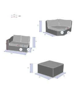 Salon D'angle 5 Places Mooréa - Aluminium Et Résine - Terre D'ombre -Fournitures De Jardin salon d angle 5 places moorea aluminium et resine hesperide 3