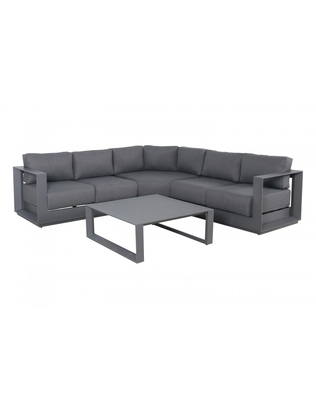 Salon D'angle Allure 5P - Aluminium - Graphite 1 Salon D'angle Allure 5P - Aluminium - Graphite