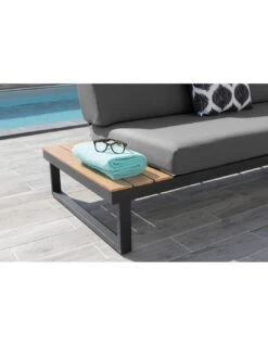 Salon D'angle Staten Avec Tablettes - Graphite / Oak -Fournitures De Jardin salon d angle staten avec tablettes coloris au choix 12