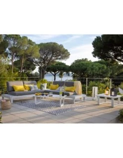 Salon D'angle Staten Avec Tablettes - Graphite / Oak -Fournitures De Jardin salon d angle staten avec tablettes coloris au choix