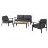 Salon De Jardin 4 Places Jade - Graphite/Oak/Gris