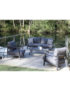Salon De Jardin 4 Places Lava - Aluminium/Coussins Sundbrella- Graphite -Fournitures De Jardin salon de jardin 4 places lava aluminiumcoussins sundbrella graphite 5