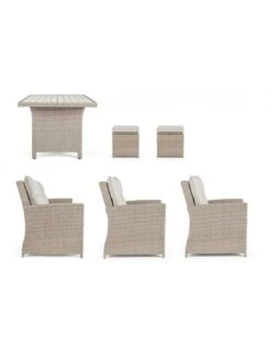 Salon De Jardin Ariel - 7 Places - Résine Synthétique Naturel -Fournitures De Jardin salon de jardin ariel 7 places resine synthetique naturel 5