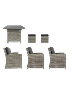 Salon De Jardin Ariel - Résine Tressée Grise - 7 Places -Fournitures De Jardin salon de jardin ariel resine tressee grise 7 places 4