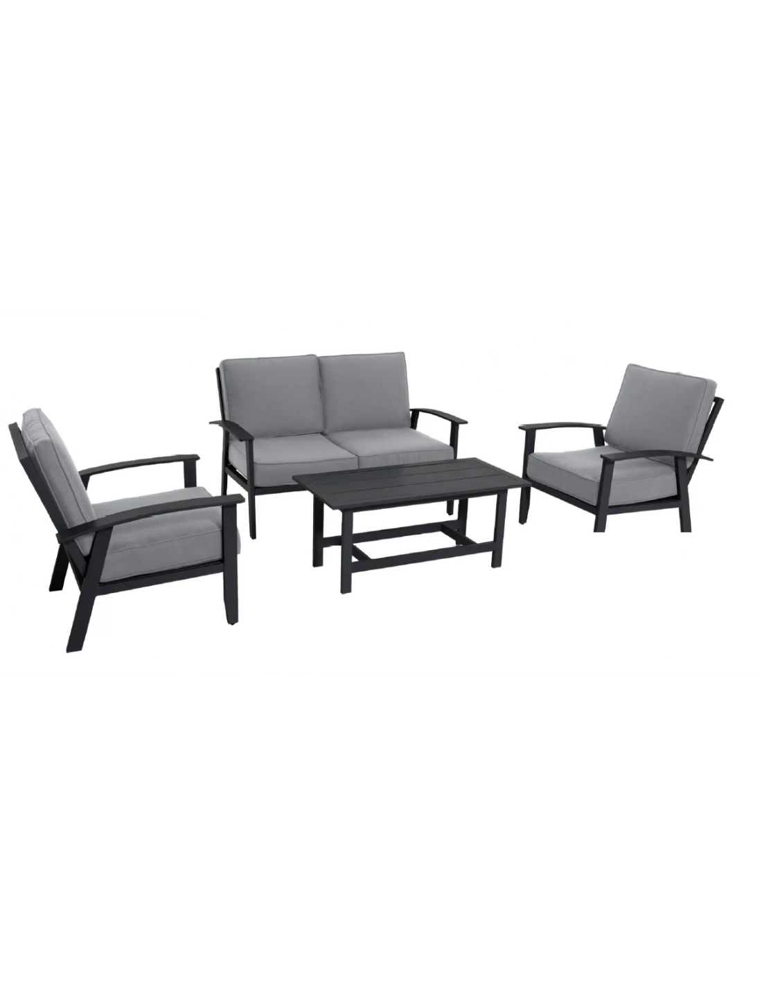 Salon De Jardin Berlin En Aluminium Anthracite - Anthracite / Gris Clair 1 Salon De Jardin Berlin En Aluminium Anthracite - Anthracite / Gris Clair